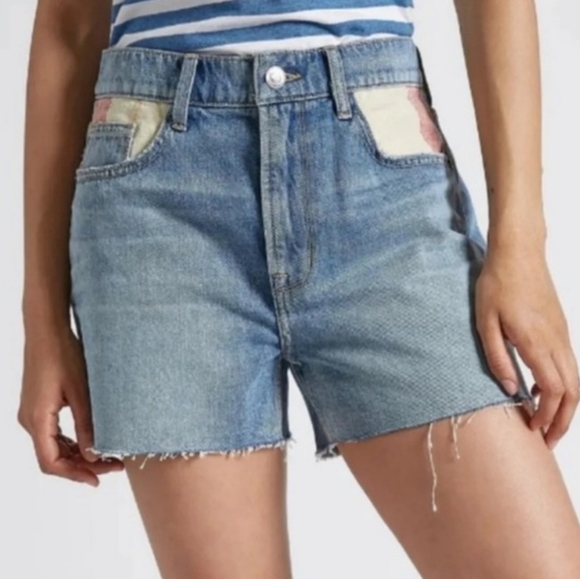 Current/Elliott High-Waisted Raw Hem Denim Cut Off Shorts‎ Size 29 - Picture 1 of 7